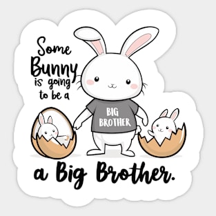 Big Brother Announcement Cute Bunny Family Design Sticker